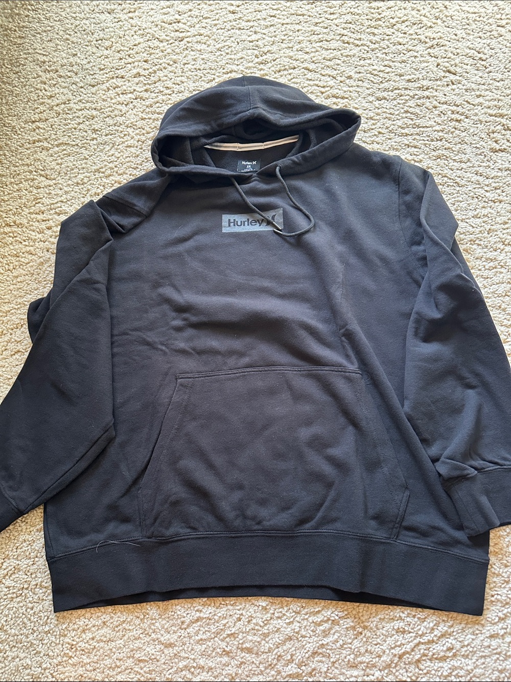 Hurley Black Pullover Hoodie with Subtle Logo